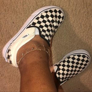 *LIKE NEW* Checkered Vans slip ons